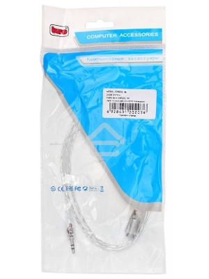Кабель-удлинитель аудио Buro Jack/Plug 3.5mm (f) 1м. прозрачный