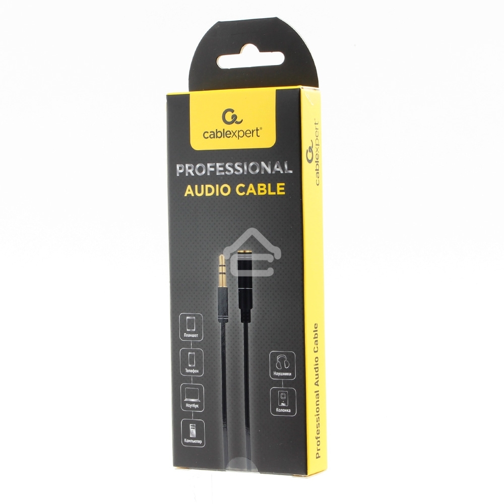 Кабель аудио удлинительный Cablexpert CCAB-02-35MF-3MB. 3.5 Jack (M)/3.5 Jack (F), черный, 3м, блистер