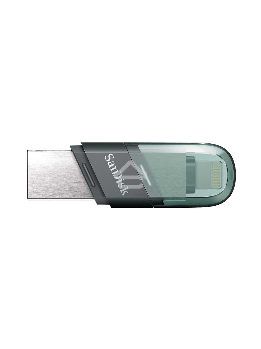 Флеш диск Sandisk 128Gb iXpand Flip SDIX90N-128G-GN6NE USB3.1 зеленый/серебристый
