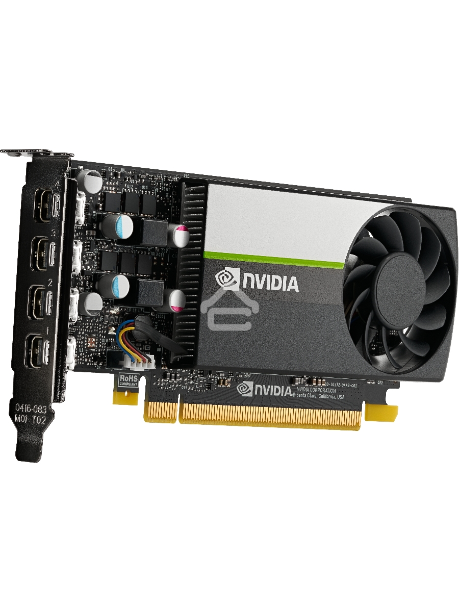 Видеокарта PNY GPU NVIDIA VCNT1000-8GB-SB PCI-Express 3.0 x16, LP8 GB GDDR6 128-bit, 4x Mini DP 1.4, 1x LP bracket.