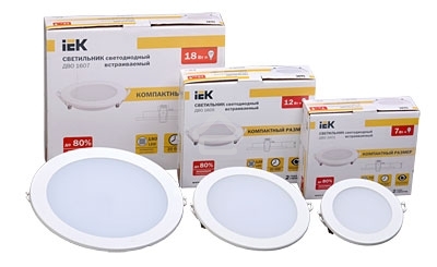 Светильник Iek LDVO0-1602-1-7-K02 ДВО 1602 белый круг LED 7Вт 4000К IP20 алюм. корпус, диам 120 мм