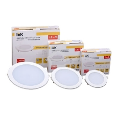 Светильник Iek LDVO0-1602-1-7-K02 ДВО 1602 белый круг LED 7Вт 4000К IP20 алюм. корпус, диам 120 мм