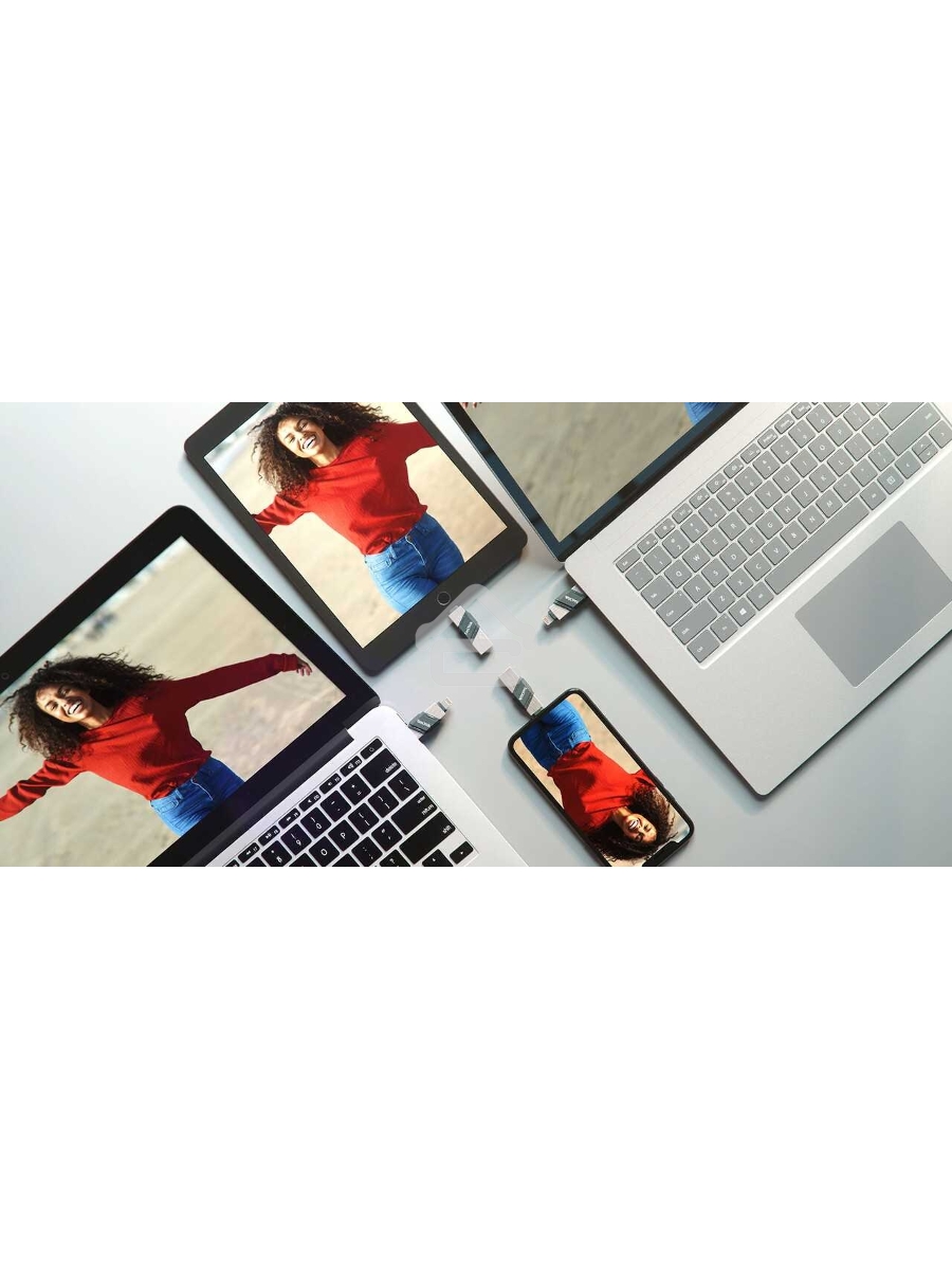 Флеш диск Sandisk 128Gb iXpand Flip SDIX90N-128G-GN6NE USB3.1 зеленый/серебристый