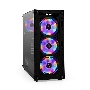 Компьютерный корпус Miditower ExeGate i3 BASE (ATX, без БП, с окном, 1*USB+1*USB3.0, аудио, 4 вент. 12см с RGB подсветкой)