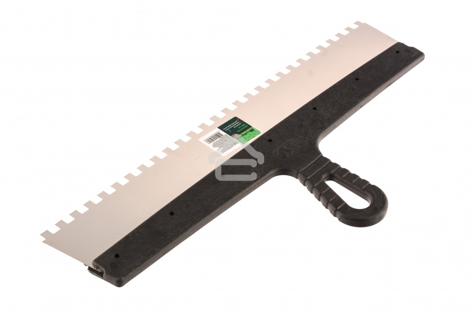 Шпатель СИБРТЕХ из нержавеющей стали,450 мм,зуб 8x8 мм,пластмассовая ручка 85479