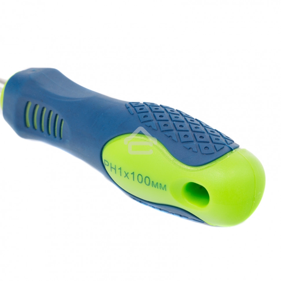 Отвертка Сибртех, PH1 х 100 мм, CrV, двухкомпонентная рукоятка