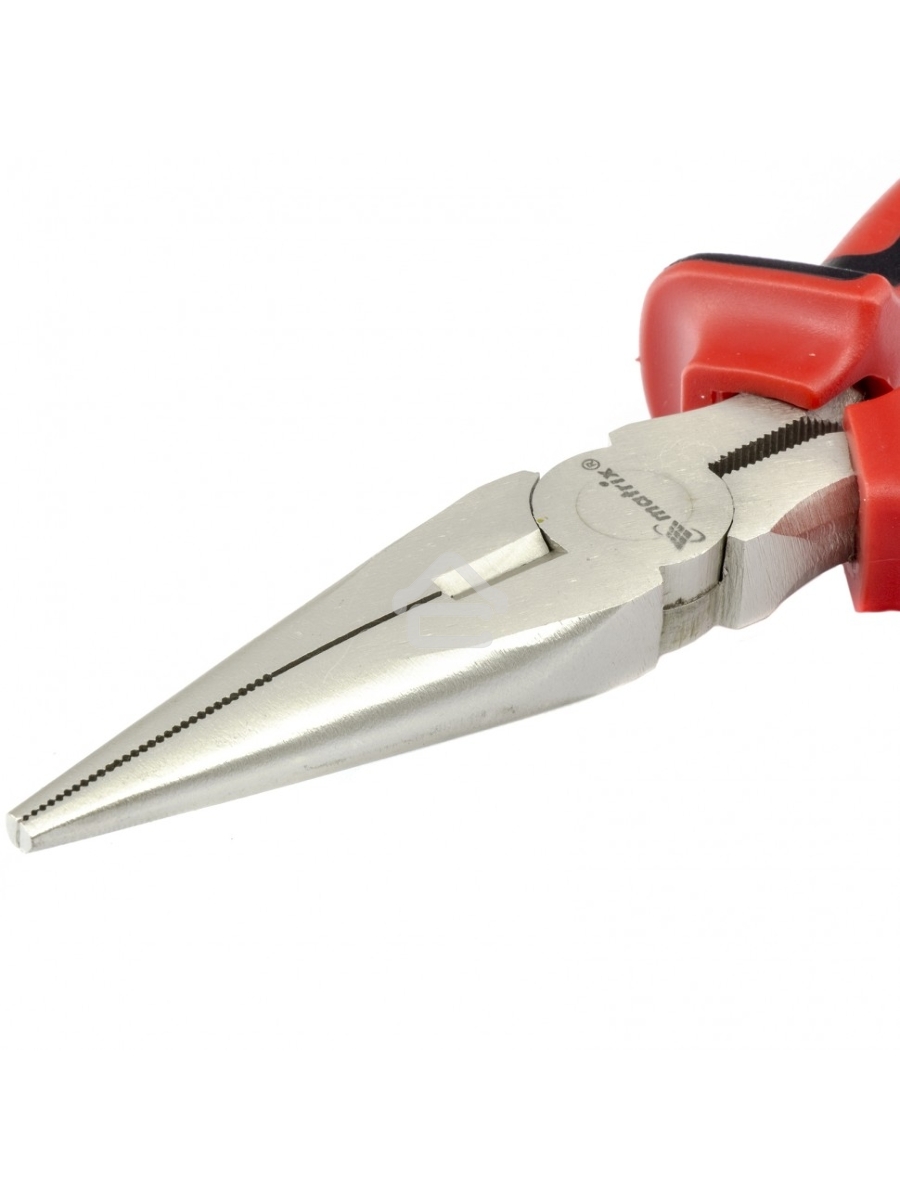 Длинногубцы MATRIX NICKEL, 160 мм, прямые никелированные, двухкомпонентные рукоятки 17164