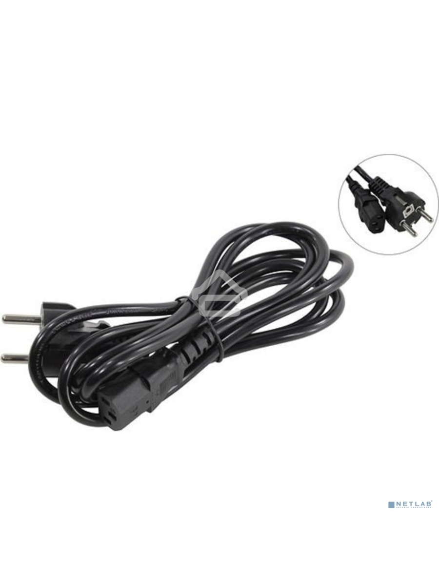 Кабель питания ExeGate Power PC-1,8P (Евровилка Schuko->С13) VDE-250V-3*0.75-CU, 10A, черный, 1.8м