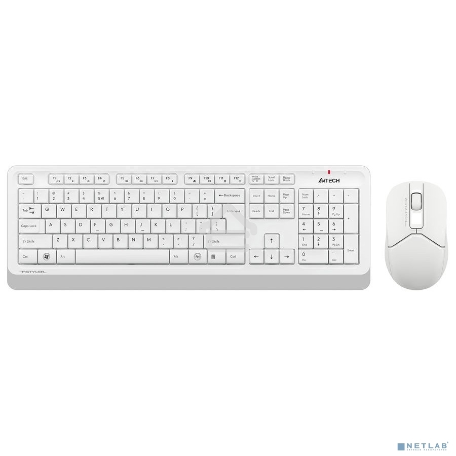 Клавиатура + мышь A4Tech Fstyler FG1012 клав:белый мышь:белый USB беспроводная Multimedia