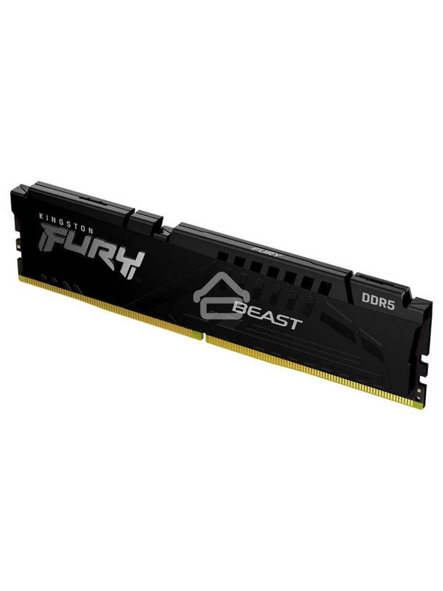 Оперативная память Kingston Fury Beast, DDR5, 32GB (1x32 GB), 5600 MHz, CL36, DIMM, радиатор, чёрный