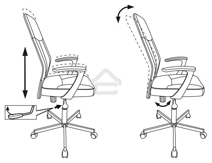 Кресло компьютерное Бюрократ CH-605/BLACK черный, искусственная кожа, крестовина металл