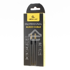 Кабель аудио Cablexpert CCAB-02-35MM-1MB, 3.5 Jack (M)/3.5 Jack (M), черный, 1м, блистер