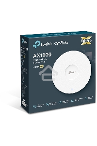 Точка доступа TP-Link 11AX dual-band ceiling access point, up to 1200 Mbit / s at 5 GHz and up to 574 Mbit / s at 2.4 GHz,  1 10/100/1000Mbps LAN port, support PoE 802.3at standard, support BSS coloring, Seamless Roaming, Mesh, Band Steering, Airtime Fair