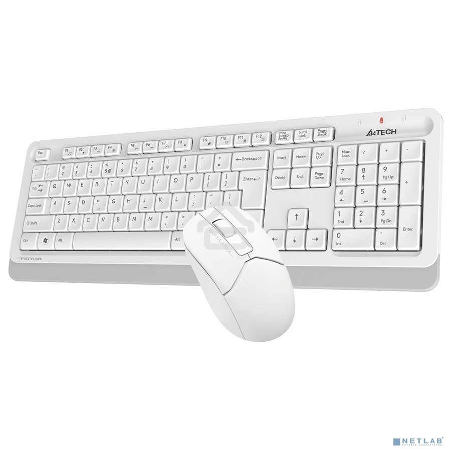 Клавиатура + мышь A4Tech Fstyler FG1012 клав:белый мышь:белый USB беспроводная Multimedia