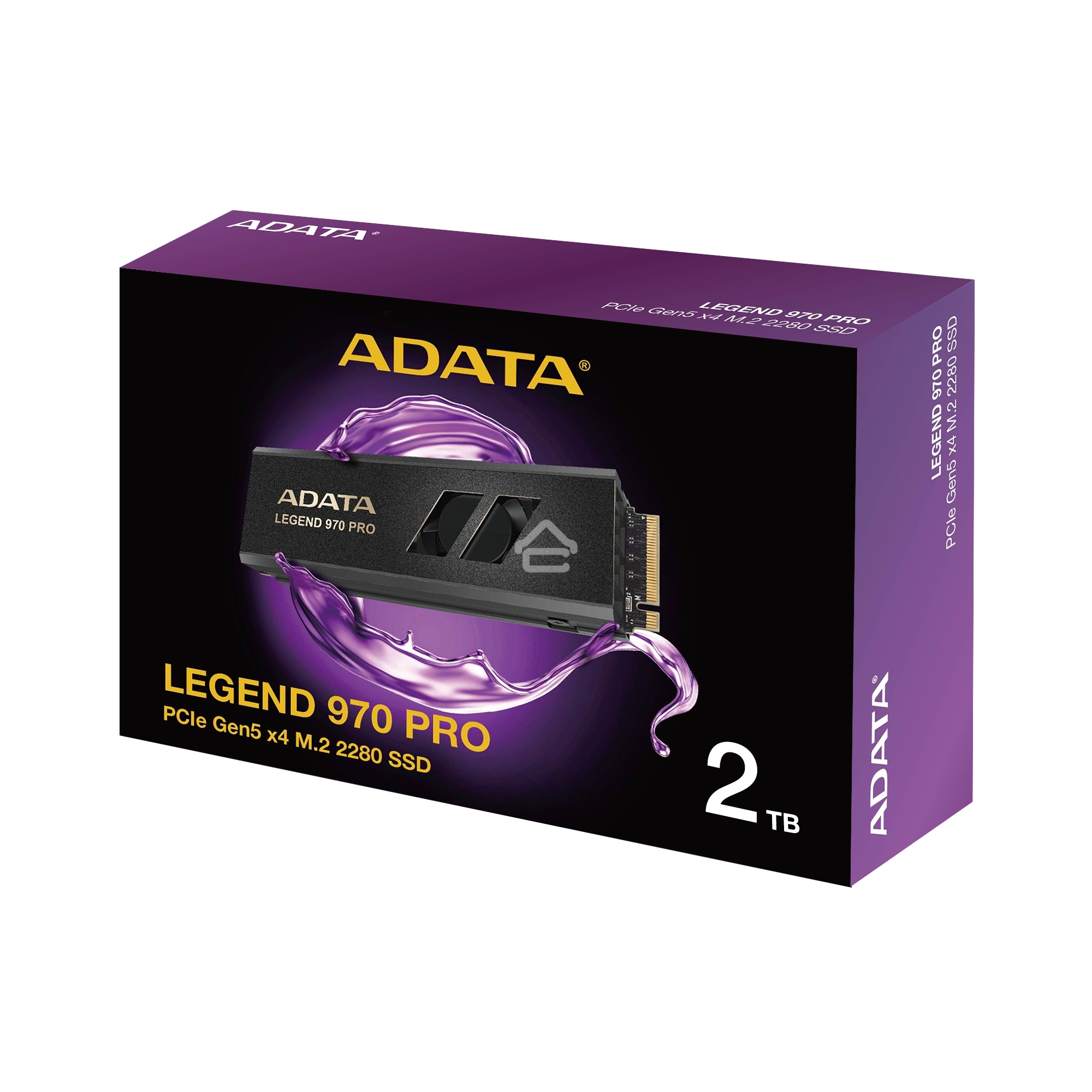 Накопитель SSD ADATA Legend 970 Pro, 2TB, PCIe 5.0 x4, M.2 2280, NVMe, R/W 14000/10000, активное охлаждение