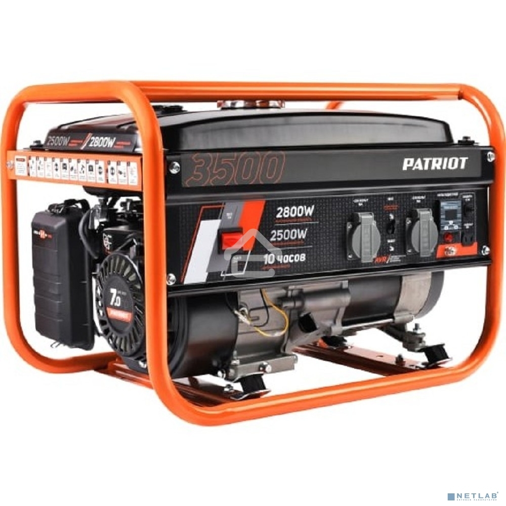Электрогенератор бензиновый Patriot GRS 3500, 2.8 кВт, 75 дБ, 38.8 кг
