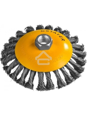 Кордщетка STAYER PROFESSIONAL 35135-125  коническая М14 плетёная 0.5мм d125мм