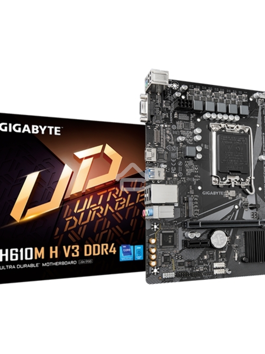 Материнская плата Gigabyte H610M H V3 DDR4, LGA 1700, Intel H610, 2xDDR4, 4xSATA, 1xM.2, 1xPCIe 4.0 x16, 1xPCIe x1, 1xHDMI, 1x 1Gb LAN, 2xUSB-A 3.2 Gen 1, 4xUSB-A 2.0, 3x 3.5 мм, 7.1, mATX
