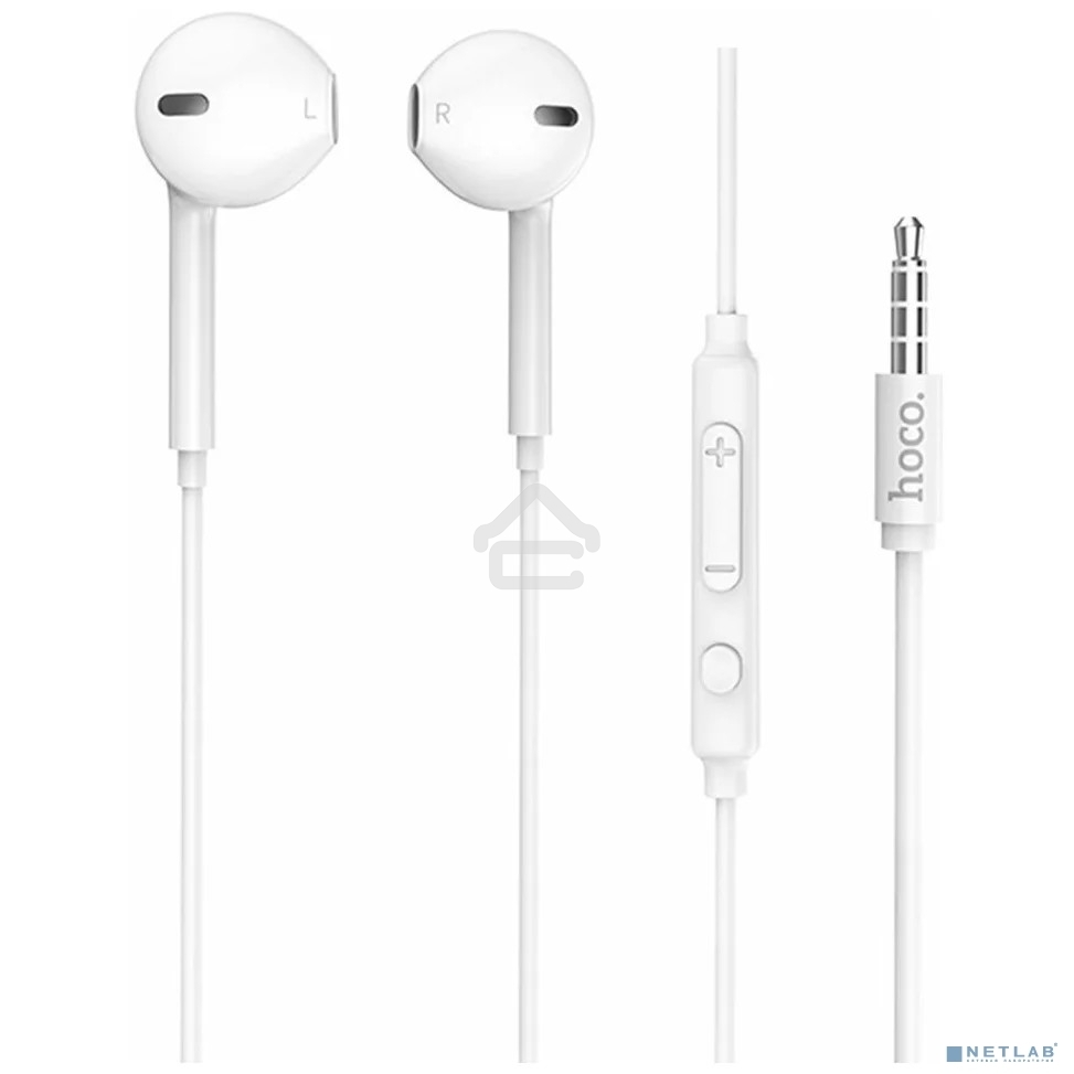 Наушники проводные вставки с микрофоном Hoco M55 белый