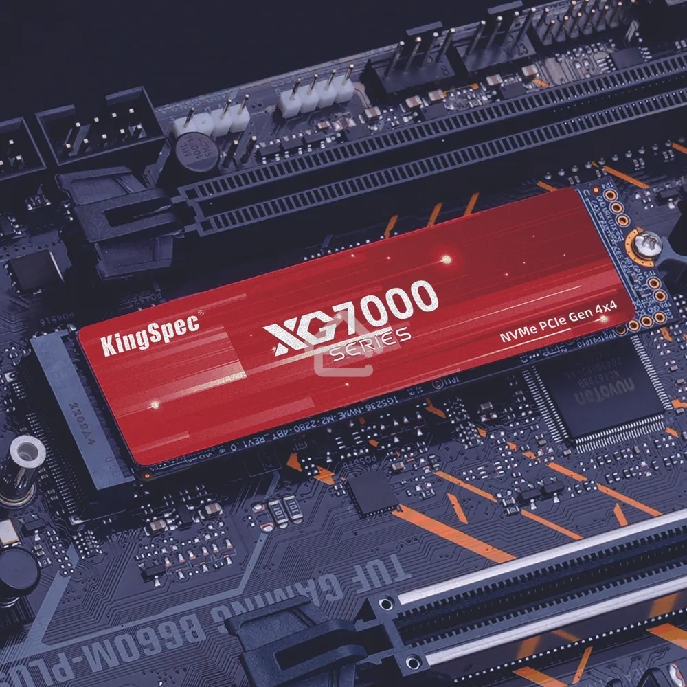 Накопитель SSD KingSpec XG7000, 2Tb, PCIe 4.0 x4, M.2 2280, NVMe, R/W 7400/6600, с радиатором