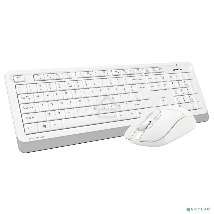 Клавиатура + мышь A4Tech Fstyler FG1012 клав:белый мышь:белый USB беспроводная Multimedia
