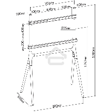 Подставка для телевизора Cactus CS-ST1247BKWN черный/орех 49