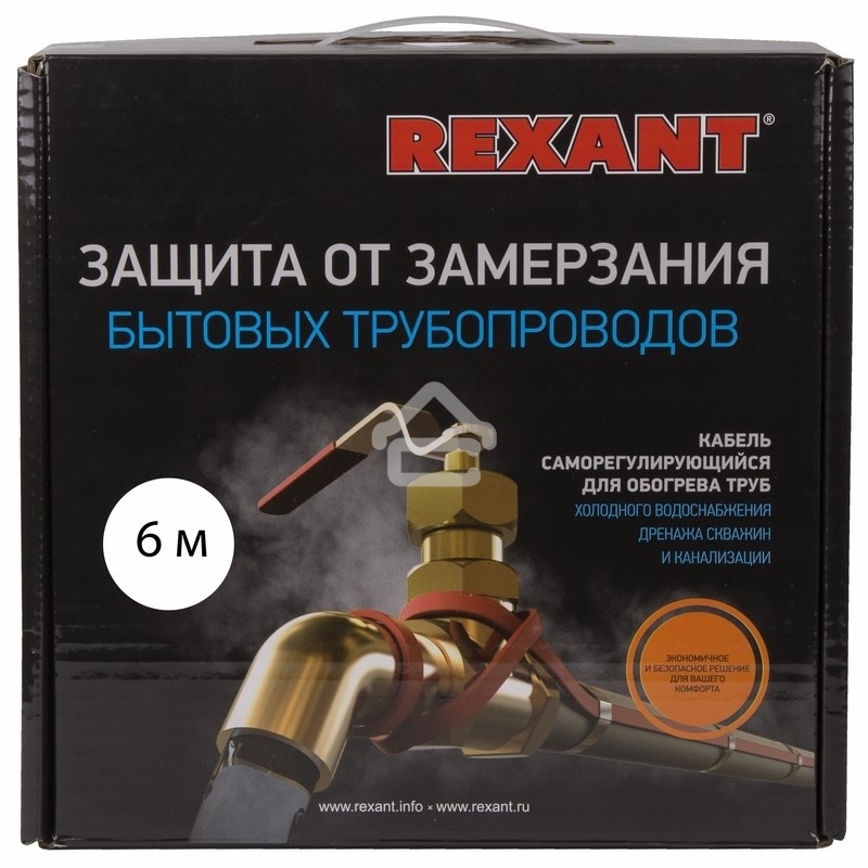Греющий саморегулирующийся кабель Rexant (в трубу) 10HTM2-CT (6м/60Вт)