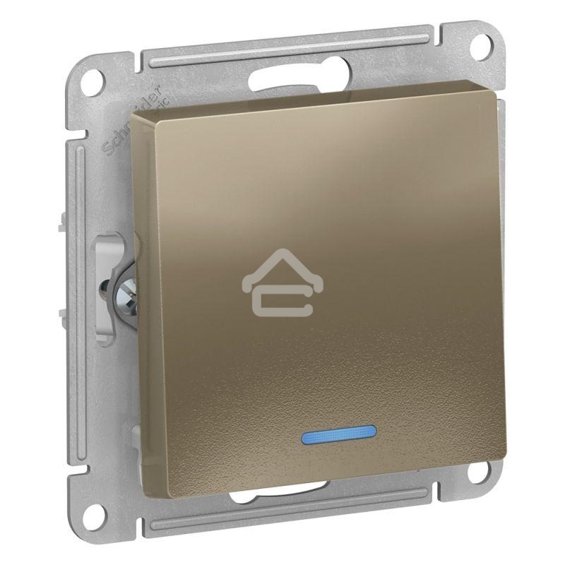 Механизм выключателя 1-кл. AtlasDesign с подсветкой (сх.1а) 10АХ шампань SchE ATN000513