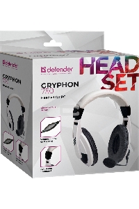 Наушники Defender Gryphon 750 белый, кабель 2 м