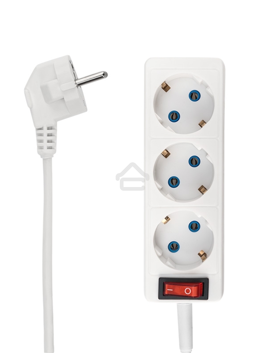 Удлинитель PROconnect 3 гнезда, 10 м, 3х0.75 мм², с/з, белый
