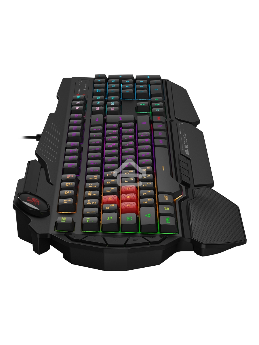 Клавиатура A4Tech Bloody B310N черный USB Multimedia for gamer LED (подставка для запястий) (B310N)