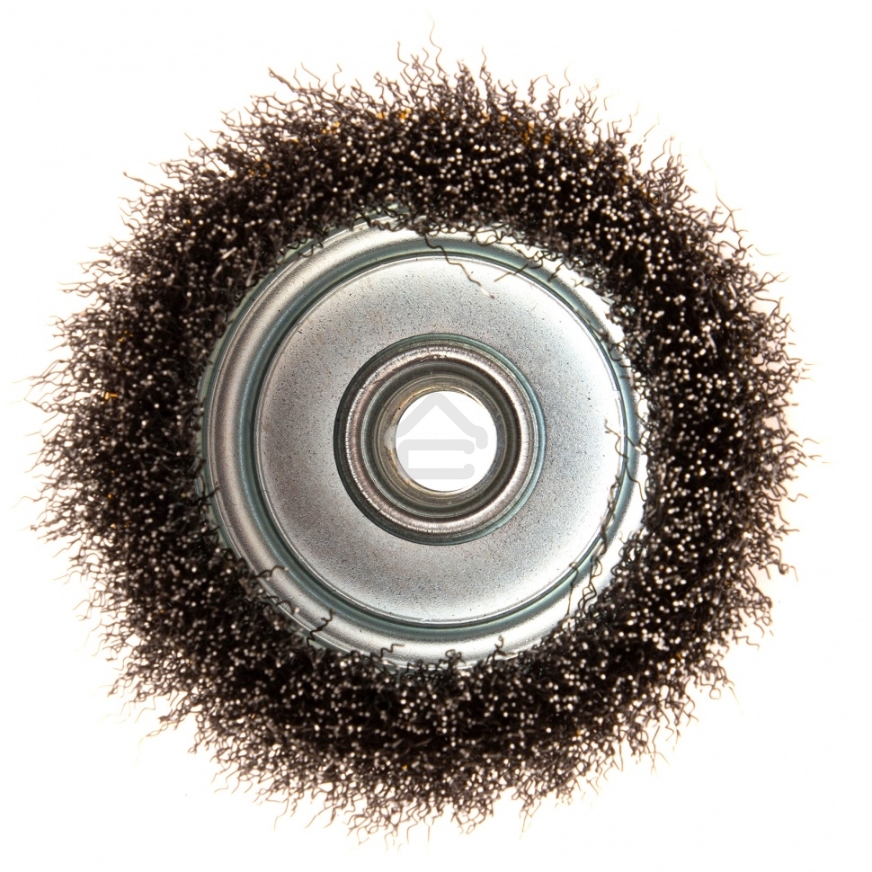 Щетка для УШМ Denzel 100 мм, М14, чашка, витая нержавеющая проволока 0,3 мм