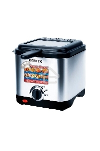 Фритюрница Centek CT-1430 сталь 900 Вт, АНТИПРИГАРНАЯ ЧАША, стальной корпус, ёмкость на 1,5 л масла