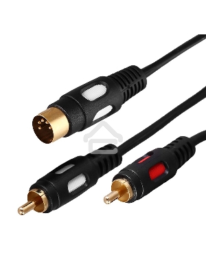 Шнур DIN 5 Pin - 2 RCA, длина 1,5 метра (GOLD) REXANT