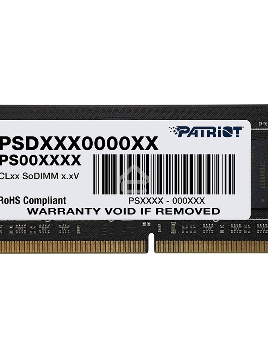 Оперативная память Patriot Signature, DDR4, 32GB (1x32 GB), 2666 MHz, CL19, SO-DIMM