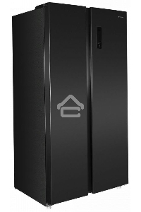 Холодильник Maunfeld MFF177NFSB черный глянц. инвертер двухкамерный Side by Side 263/170л морозилка сбоку