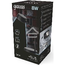 Светильник настольный Gauss Qplus модель GTL601 8W 600lm 4000K 170-265V черный диммируемый LED 1/8
