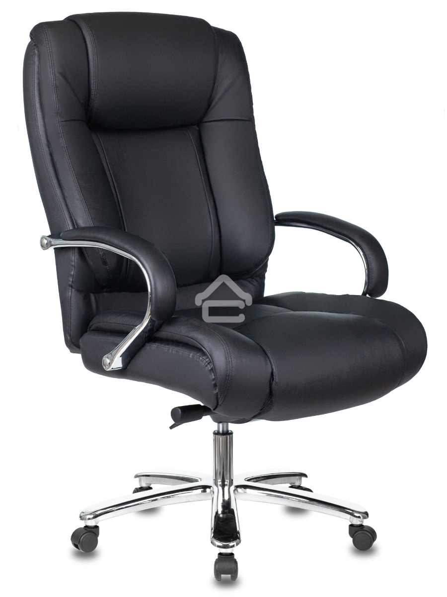Кресло руководителя Бюрократ T-9925SL/BLACK черный, кожа, крестовина хром
