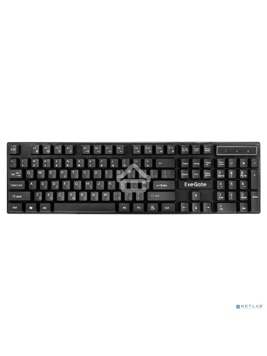 Комплект беспроводной ExeGate Professional Standard Combo MK210 (клавиатура полноразмерная влагозащищенная 104кл. + мышь оптическая 1200dpi, 3 кнопки и колесо прокрутки; USB, радиоканал 2,4 ГГц, радиус действия до 10м, черный, Color Box)