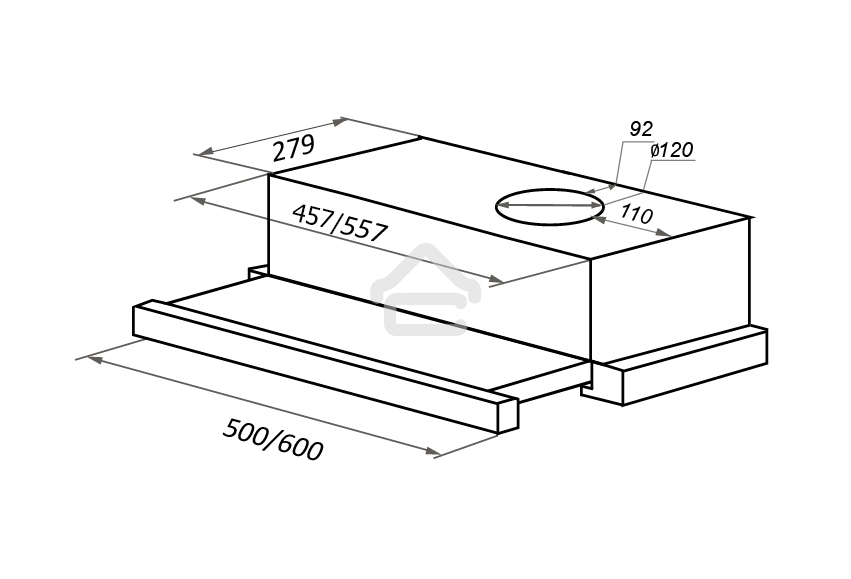 Вытяжка встраиваемая Maunfeld VS Light Glass 60 белый, 60 см, 520 куб. м/ч, 56 дБ