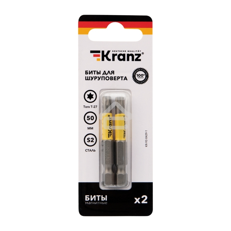 Бита для шуруповерта KRANZ Torx T27х50 мм (2 шт./уп.)