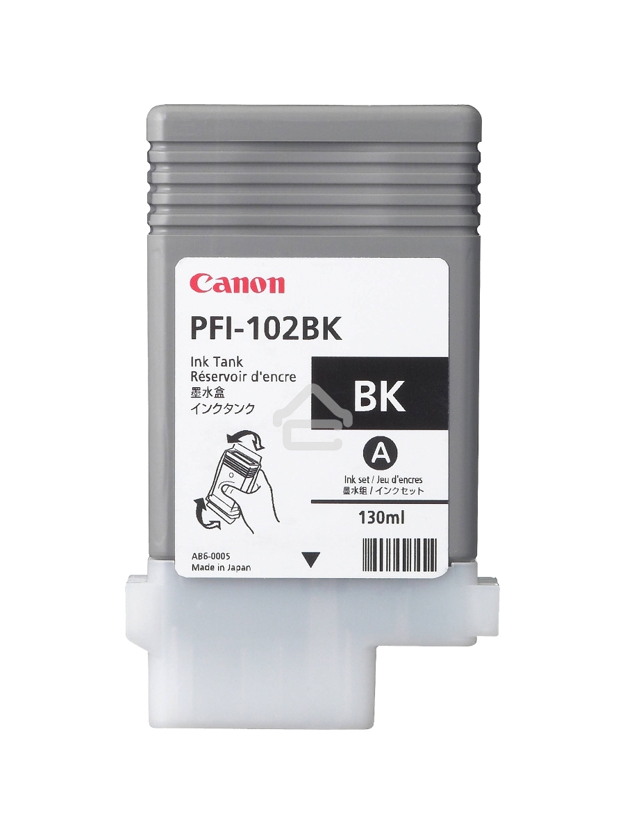 Картридж струйный Canon PFI-102Bk (0895B001) черный (130 мл.) для Canon iPF605, iPF610, iPF650, iPF655, iPF710, iPF750, iPF755, LP17, iPF510