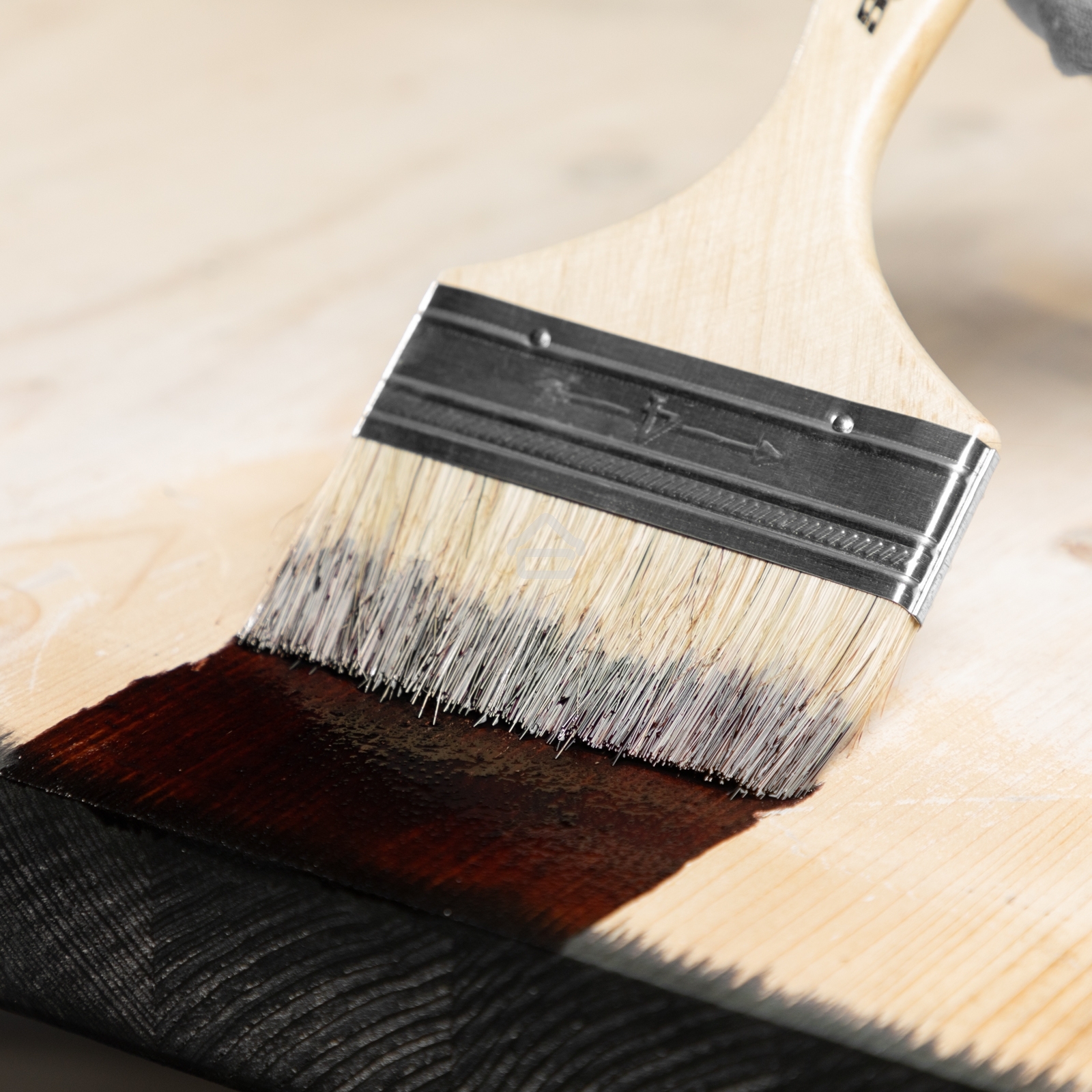 Кисть плоская Sparta 100 мм, натуральная щетина, деревянная ручка, для масляных краскок, лаков