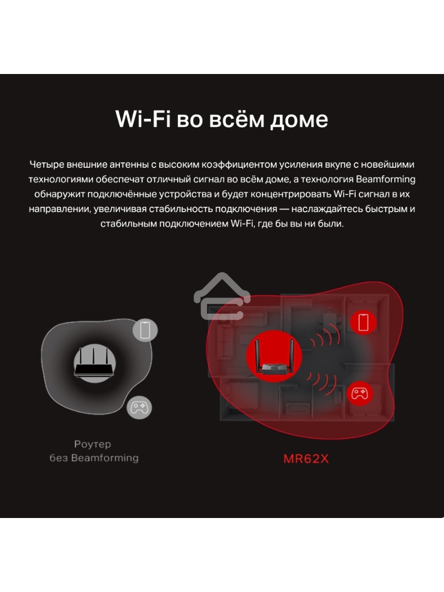 Маршрутизатор Mercusys MR62X AX1500 Wi-Fi 6 Router
