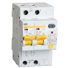 Выключатель автоматический дифференциального тока Iek MAD12-2-010-C-030 АД12М 2Р С10 30мА ИЭК
