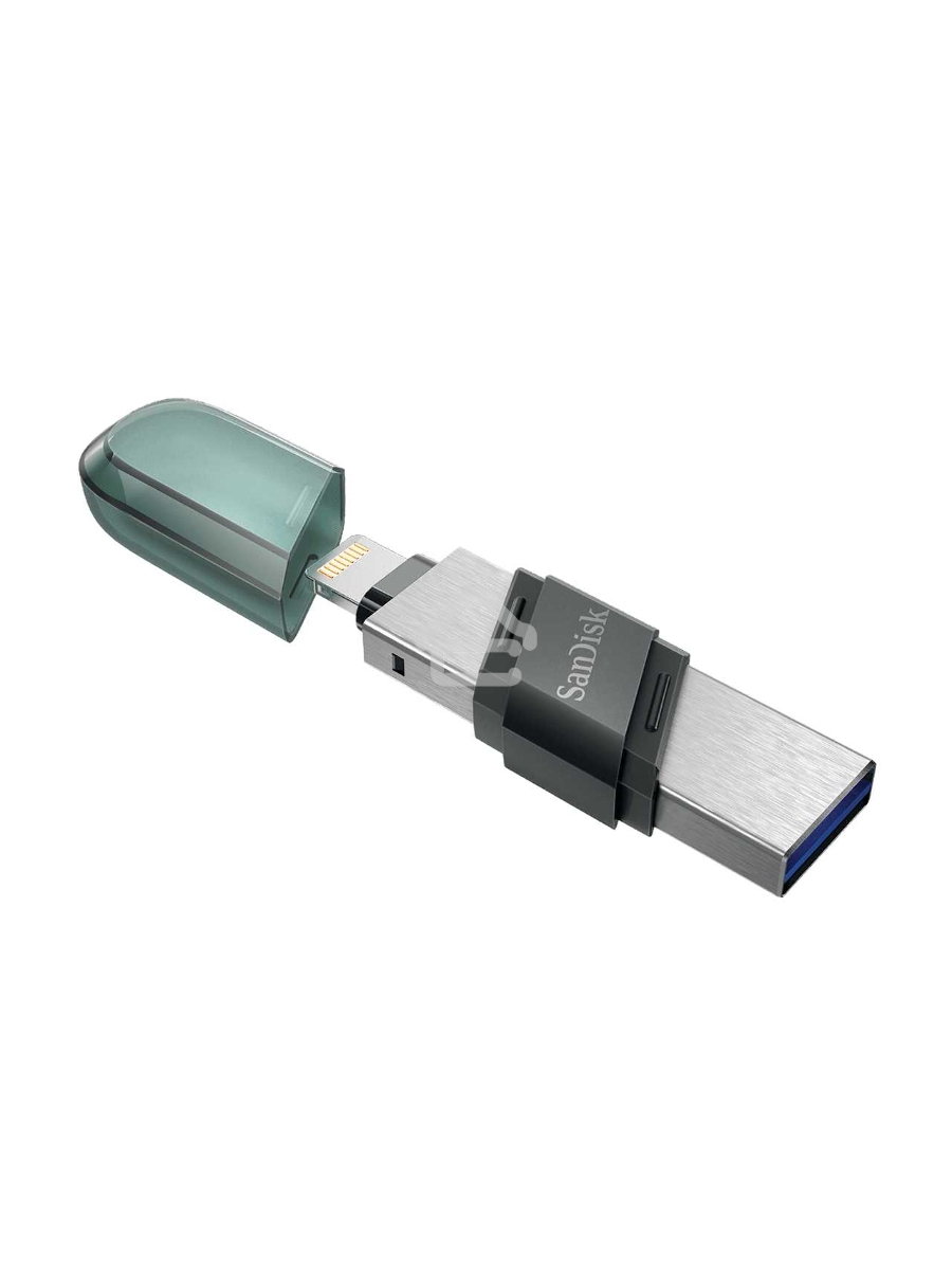 Флеш диск Sandisk 128Gb iXpand Flip SDIX90N-128G-GN6NE USB3.1 зеленый/серебристый