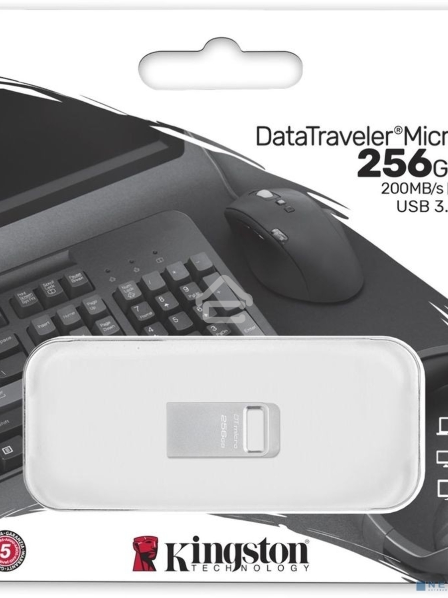 Флеш диск Kingston 256Gb DataTraveler Micro DTMC3G2/256GB USB3.0 серебристый