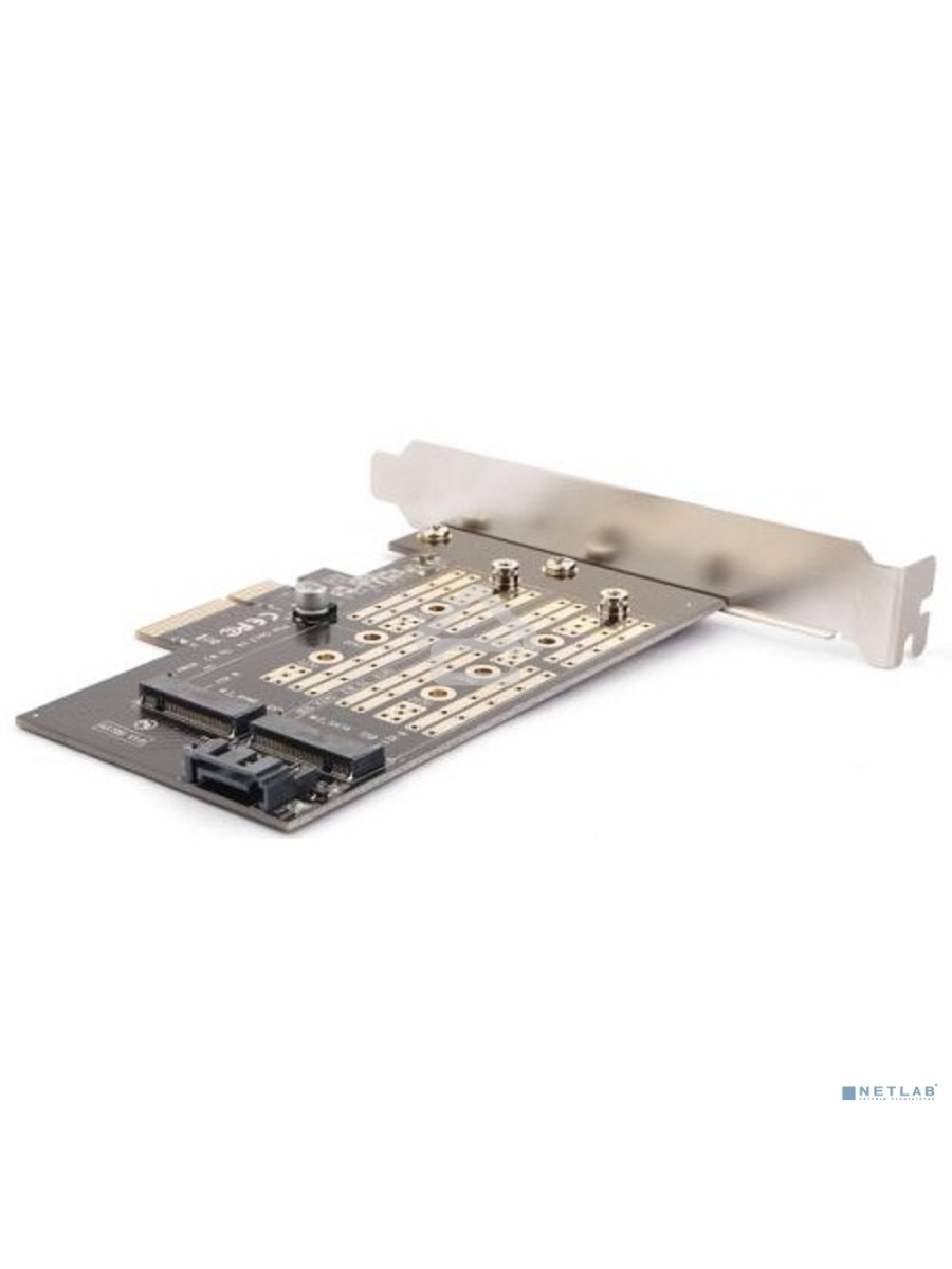 Адаптер AgeStar AS-MC02  PCI-E для M.2 SATA SSD+M.2 NVME SSD Card