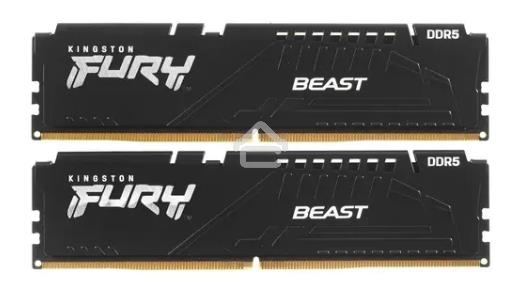 Оперативная память Kingston Fury Beast, DDR5, 32GB (2x16GB), 5600MHz, CL36, DIMM, с радиаторами, черный