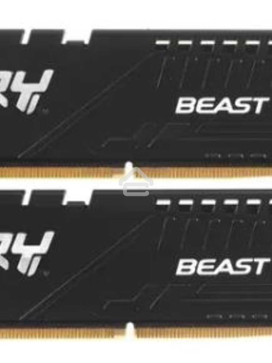 Оперативная память Kingston Fury Beast, DDR5, 32GB (2x16GB), 5600MHz, CL36, DIMM, с радиаторами, черный